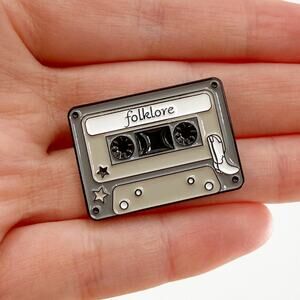 Folklore Cassette Tape Soft Enamel Pin Indie Music Album Aesthetic Badge